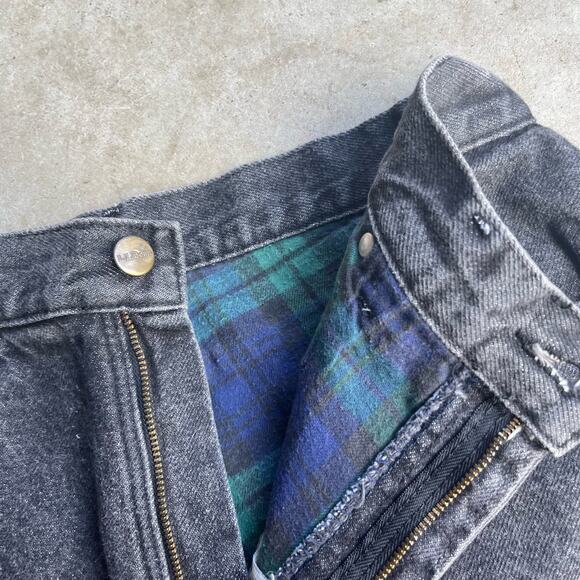 vintage 90s Womens 28" LL‎ BEAN blanket lined lee cutoff short shorts black - Picture 4 of 9